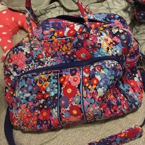 Vera Bradley weekender and large cosmetic bag